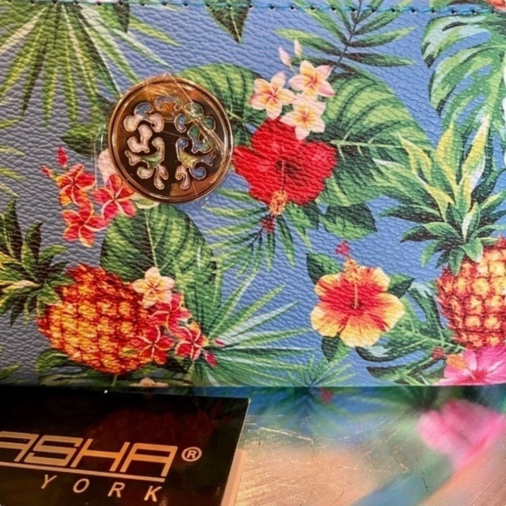 Sasha New York Tropical Pineapple Floral Wallet NWT